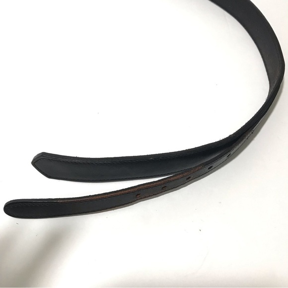 Dos Amigos Black Roped Double Strap Genuine Leather Belt Replaceable Buckle 42 - Picture 3 of 8